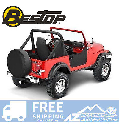 Bestop Soft Half Doors - Black Denim For 76-86 Jeep Cj7  Zzf