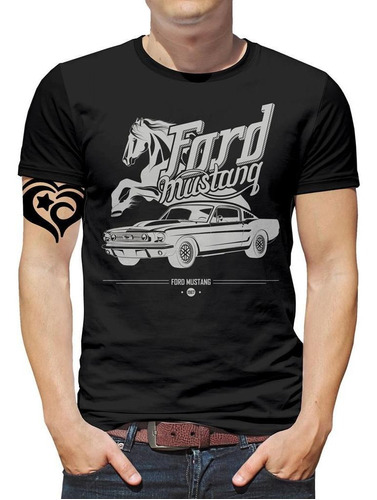 Camiseta Mustang Carro Antigo Masculina Motorista Blusa Ford