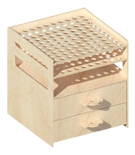 Organizador De Escritorio Con Rejillas Portalapices Madera