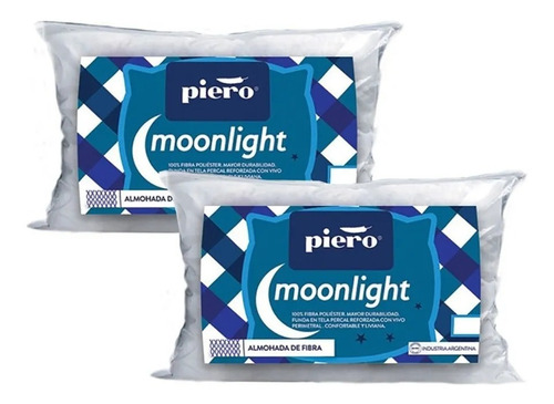 Imagen 1 de 3 de 2 Almohadas Piero Moonlight 70x40 Tela Algodón Antialérgica