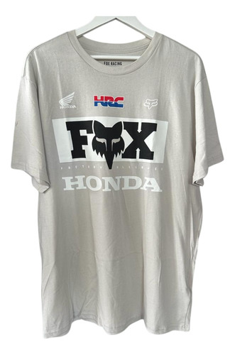 Remera Fox Logo Grande Color Gris - Honda Original Paperino