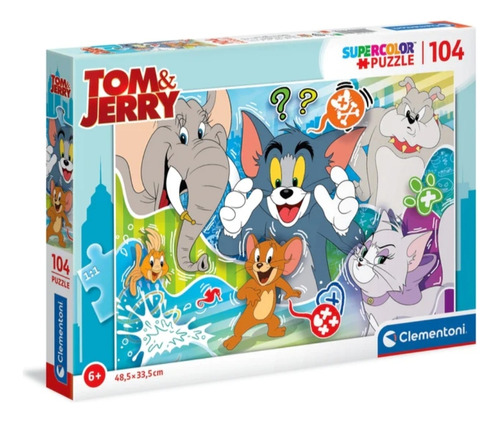 Tom Y Jerry Puzzle Supercolor De 104 Pcs 48.5x33.5cm 