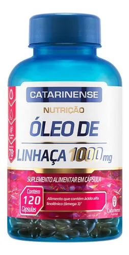 Óleo De Linhaça 1000mg 120 Caps - Catarinense Pharma Sabor Sem sa...