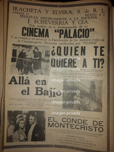 Cartel Antiguo Inauguracion Cinema Palacio 1941