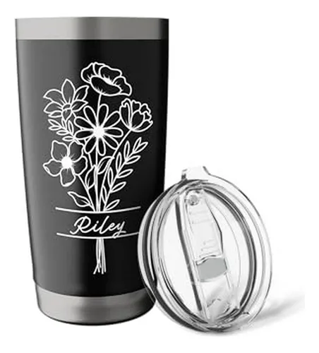 Taza Térmica Personalizada Riley Floral De Acero Inoxidable