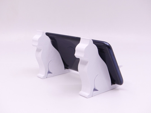 2 Gatos Base Soporte Para Celular Y Tablet Impreso En 3d