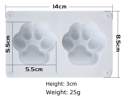 Molde De Silicona Con Forma De Pata De Gato De 2 Eslabones P