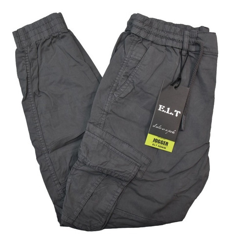 Imagen 5 de 8 de Pantalones Hombre Cargo Gabardina Jogger Bolsillos Casuales