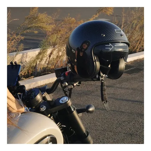 Patrón De Fibra De Carbono Casco De Motocicleta Scooter De