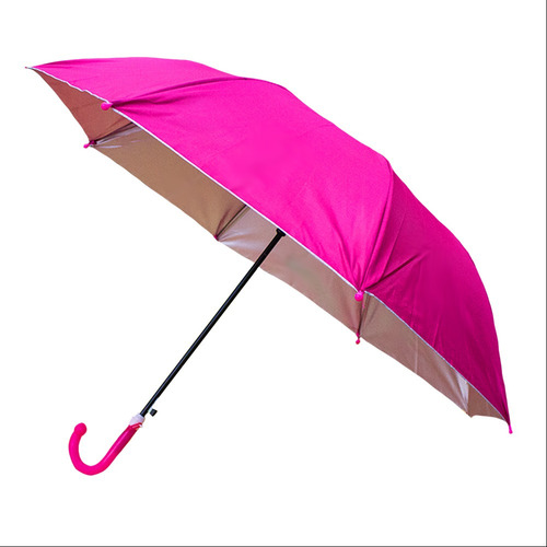Paraguas Infantil Bastón Semiautomático Uv Silbato Incluido Color Rosa Diseño De La Tela Liso