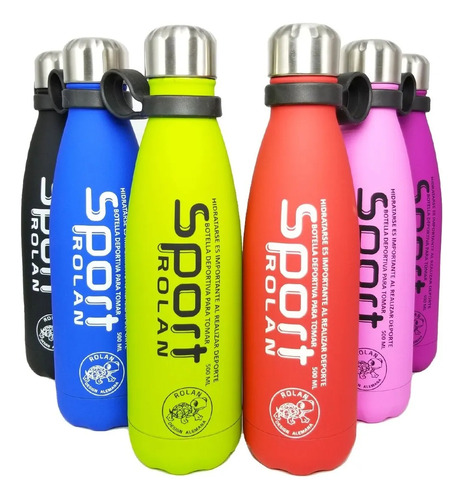 Botella Termica Deportiva Termo Acero Medio Litro 500 Ml Negro