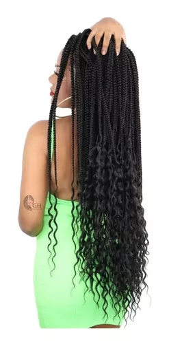 Cabelo Jumbo para trança com cachos nas pontas Boho 210g 60cm