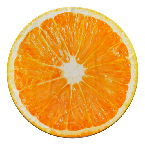 Manta Redonda Frutas Comida Circular Individual Ultrasuave Naranja