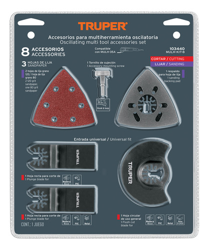 Juego De 8 Accesorios Para Multiherramienta Mulh-35a