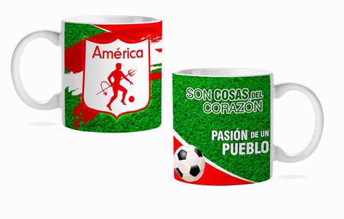 Mug Pocillo Equipo De Fútbol América D Cali  #3 Incluye Caja