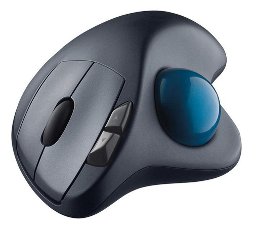 Mouse trackball inalámbrico Logitech Trackball M570 azul y plateado