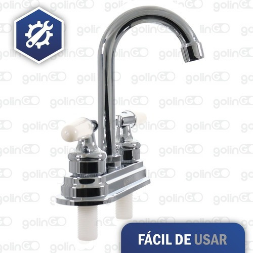 Imagen 6 de 7 de Mezcladora Lavabo Llave Grifo Baño Cromado Inoxidable 4'' Cromo