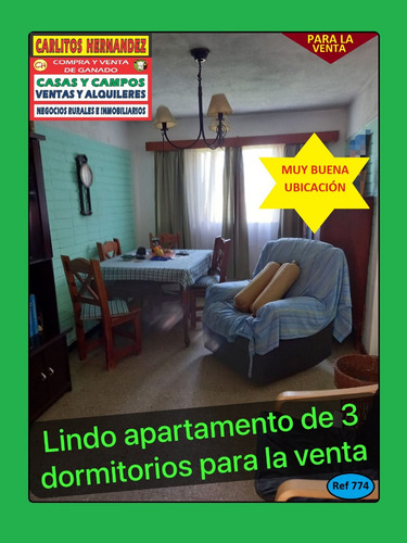 Ref 774) ** V - Lindo Apartamento De 3 Dormitorios Para La Venta En San José