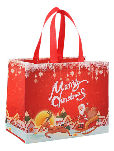 Bolsa De Compras No Tejida Para Decoración Navideña, 6 Unida