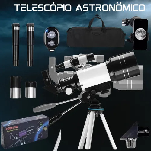 Telescópio Astronômico 70mm Com Tripé F300 70m F30070 Ultra