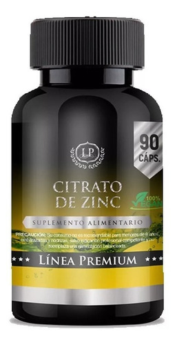 Lp Citrato De Zinc Premium 90 Capsulas 3 Meses Tratamiento