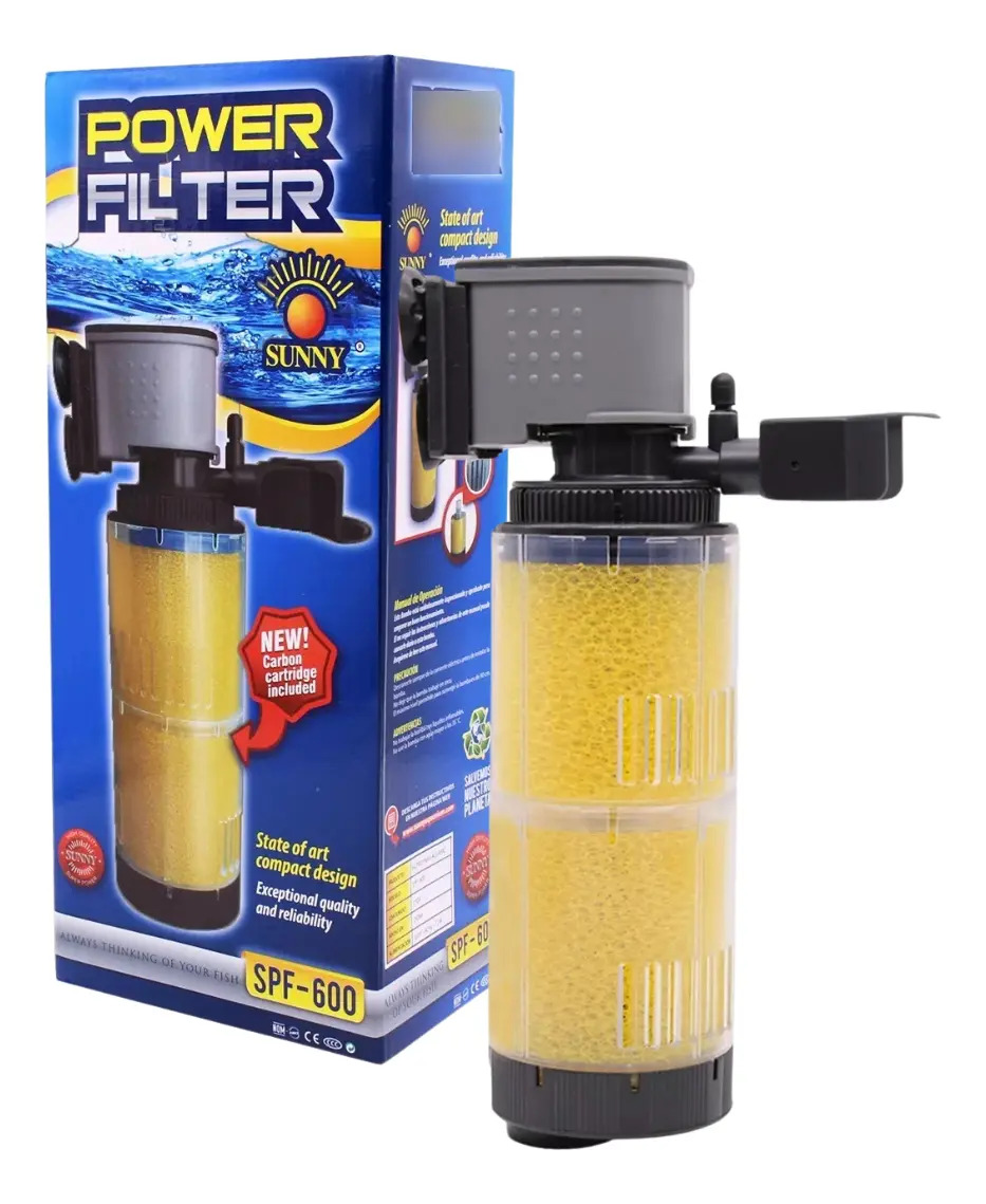 Filtro Interno Sunny SPF-600 para Acuarios de hasta 220 L Con Doble Filtración y Oxigenación