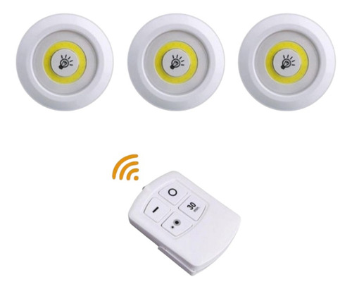 Kit 3 Luces Led Para Alacena Placard Con Control Remoto Led