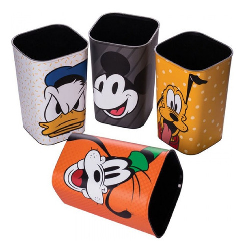 Set X 4 Vasos Portalapices Mickey Disney 200 Ml Escolar
