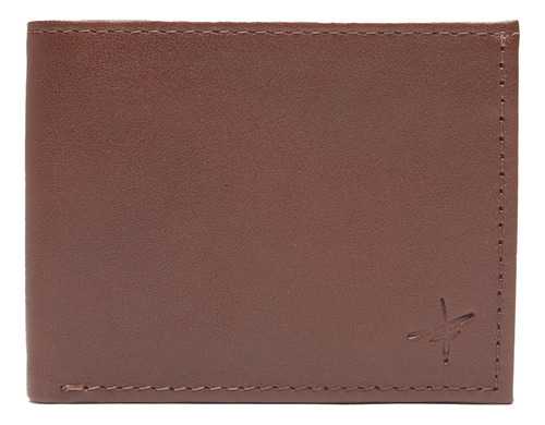 Cartera De Piel Para Caballero Mod. 24 Fabián Arenas Café Liso