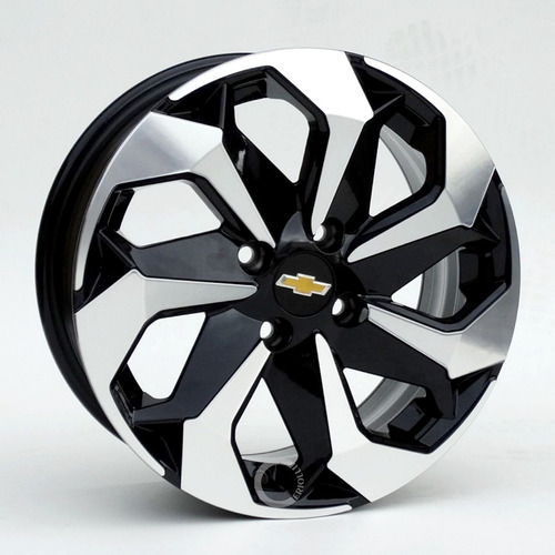 Jogo Rodas Tarantula Aro 15 Gm Onix Celta Prisma + Bicos Cor Preto Diamante