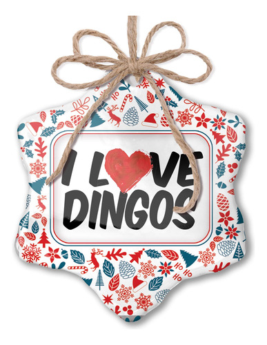 Neonblond Adorno Navidad Texto Ingl  I Love Dingos  Rojo