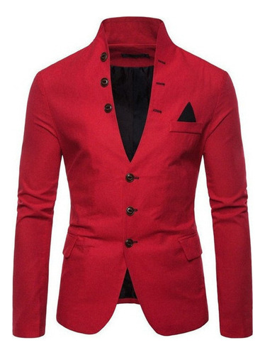 Blazer Saco Delgado Para Hombre Slim Fit Cuello Alto