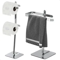 Comprar Porta Papel Higiênico De Chão Inox E Toalha Lavabo Oslo.d
