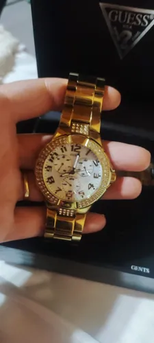 RELOJ GUESS MUJER ANALÓGICO ACERO CUADRADO DORADO