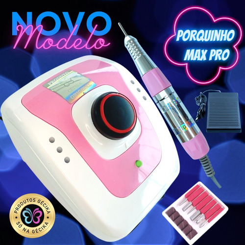 Imagem 3 de 10 de Kit Unha Acrigel Fibra Cabine 80w Lixa Eletrica Porquinho