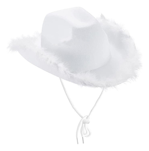 (b) Sombrero De Vaquera Con Ala De Plumas Esponjosas, Sombre