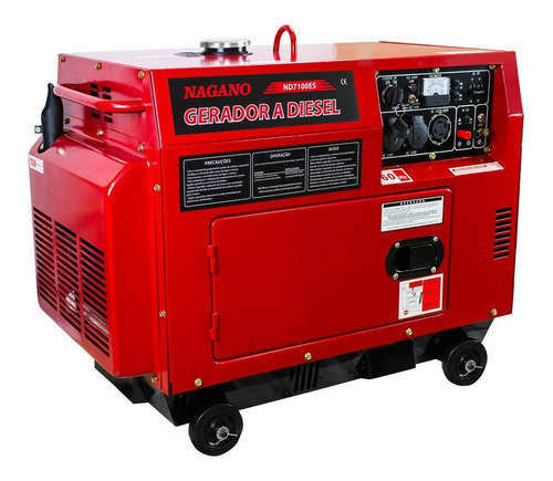 Gerador portátil Nagano ND7100ES 6000W monofásico com tecnologia AVR 110V/220V