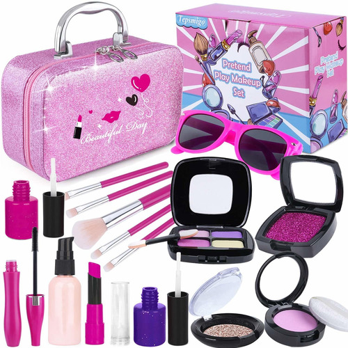 Tepsmigo Kit De Maquillaje Para Niñas Con Bolsa De Cosmético