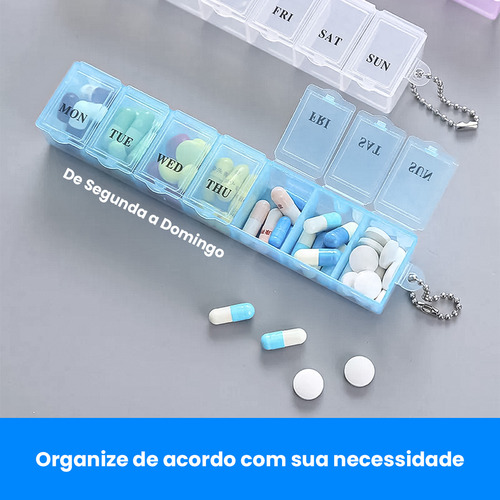 Organizador De Remédio Comprimidos Vitamina 7 Compartimentos