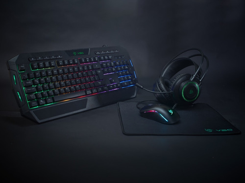 Imagen 8 de 8 de Combo Gamer Vsg Crux 4en1 Teclado Mouse Diadema Padmouse