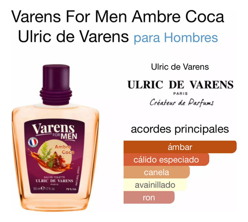 Ulric Varens For Men Ambre Coca 100ml Perfumesfreeshop! Volumen De La Unidad 100 Fl Oz