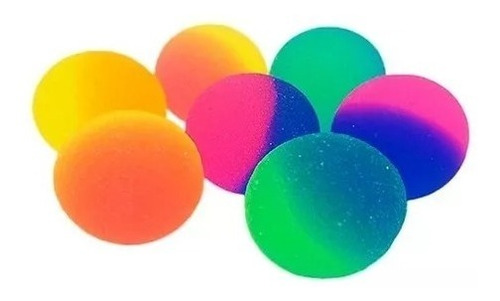 Pelota Saltarina Fluo Bicolor Souvenir Piñata X 10 Unidades