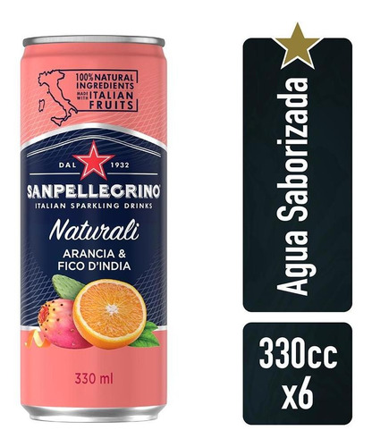 San Pellegrino Arancia & Fico D'india Naturalli Latax6 330cc