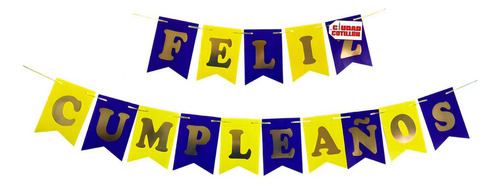 Banderin Feliz Cumpleaños De Boca Con Stamping