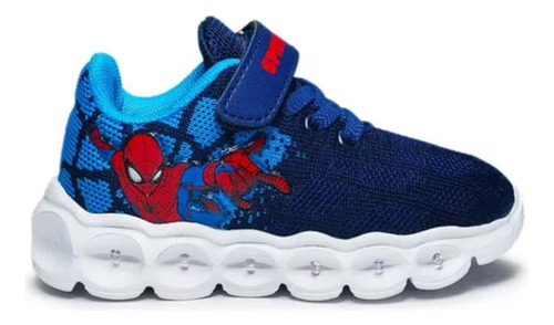 Zapatillas Marvel Spiderman Azul Con Luces Al Pisar Original