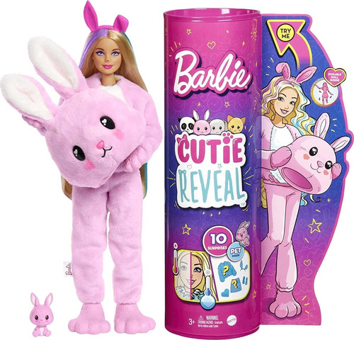 Barbie Cutie Reveal 2022 Lançamento Coelha Rosa Coelho Pasco