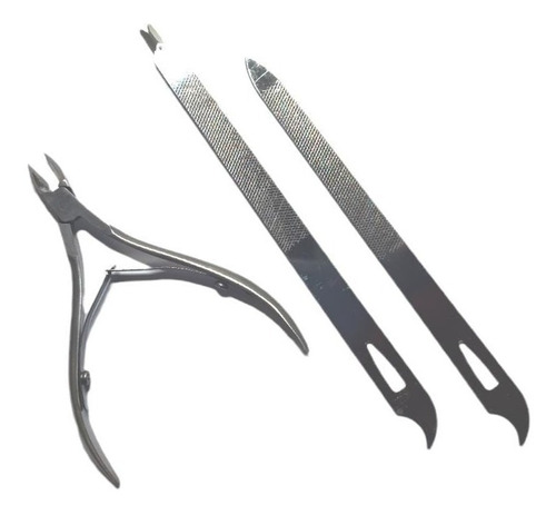 Kit Set Limas Acero/pata De Cabra/alicata Para Manicure/3pz