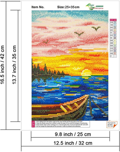 Imagen 3 de 8 de Kits De Pintura De Diamante 5d Diseño Paisaje 32 X 42 Cms