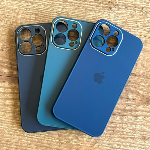 Capa Resistente De Vidro Fosca Para iPhone Borda De Silicone