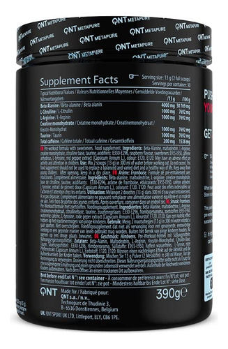 Pre Entreno Pre-workout Metapure Overdrive 390gr Qnt